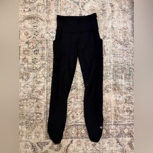 Lululemon Athletica Black High-Waisted Ruched Leggings